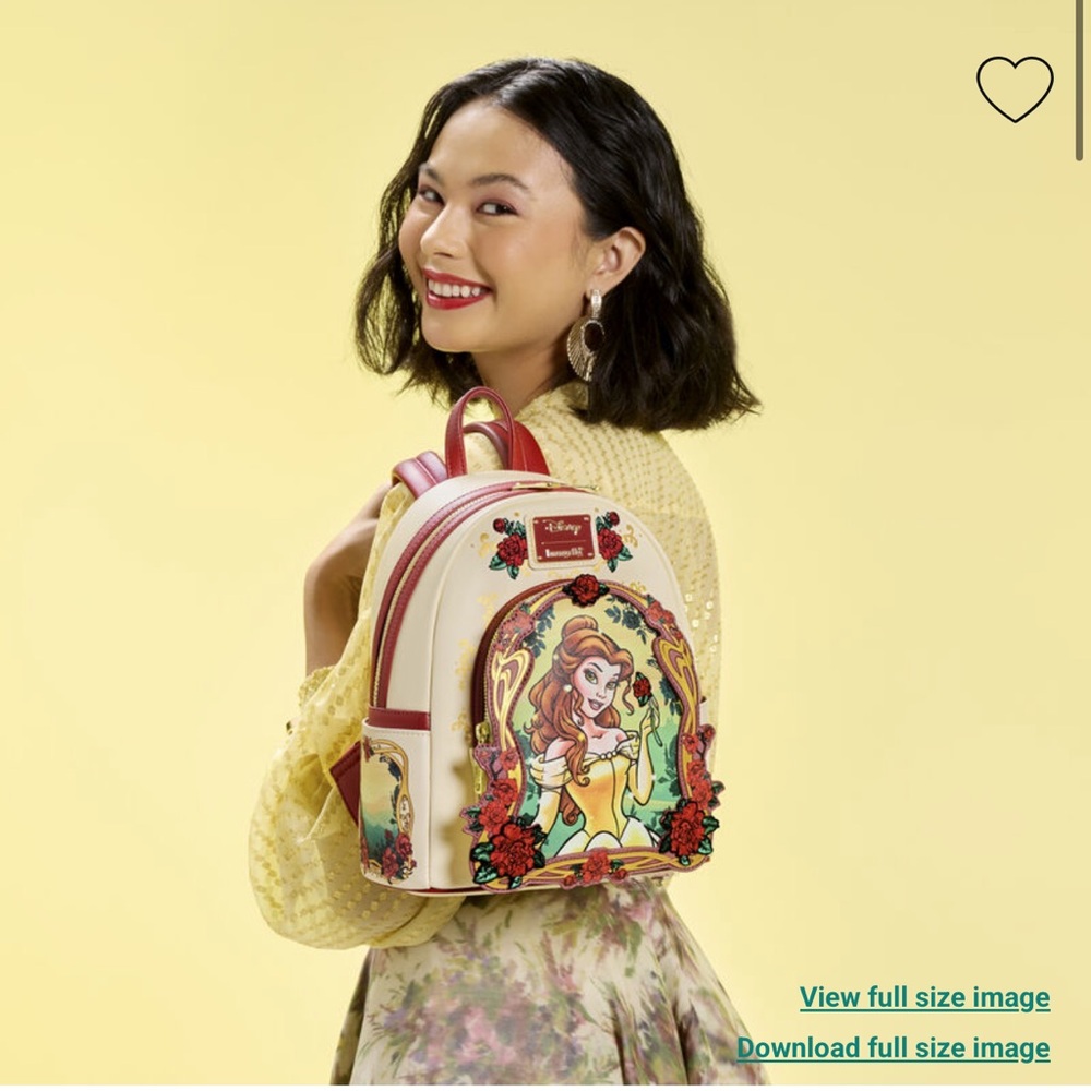 Loungefly Beauty and the Beast Exclusive Belle Floral Mini Backpack & Wallet - Picture 3 of 13